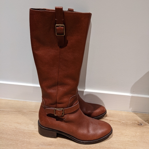 Cole Haan Brown Leather Riding Boots, Size 9 with 2 inch heel - Picture 5 of 5